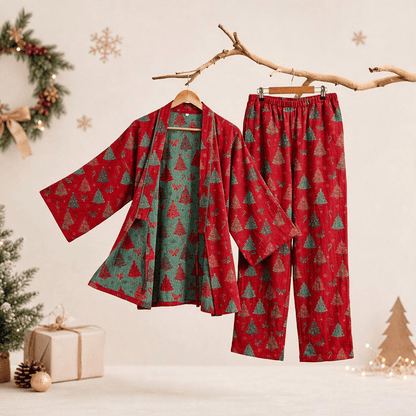 Ensemble kimono de Noël en coton Ownkoti - Rouge - XL - image 8