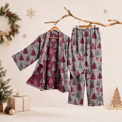 Ensemble kimono de Noël en coton Ownkoti - Beige - XL - image 24