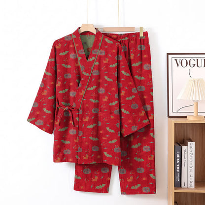 Ensemble pyjama en coton Ownkoti Halloween citrouille chauve-souris - image 2