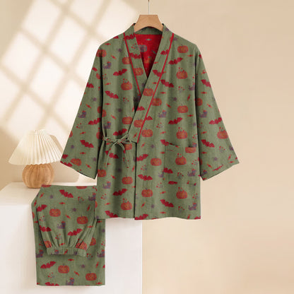 Ensemble pyjama en coton Ownkoti Halloween citrouille chauve-souris - image 14