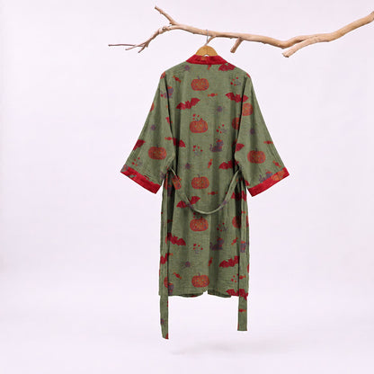 Robe kimono en coton Ownkoti Halloween citrouille chat - image 7