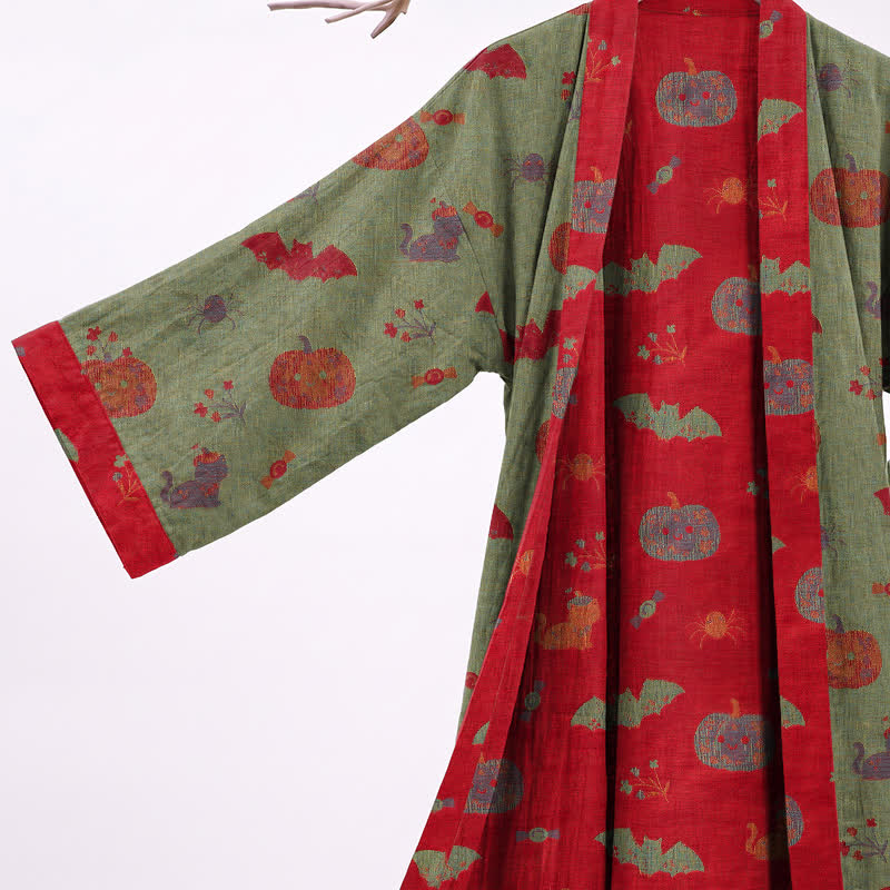 Robe kimono en coton Ownkoti Halloween citrouille chat - image 9