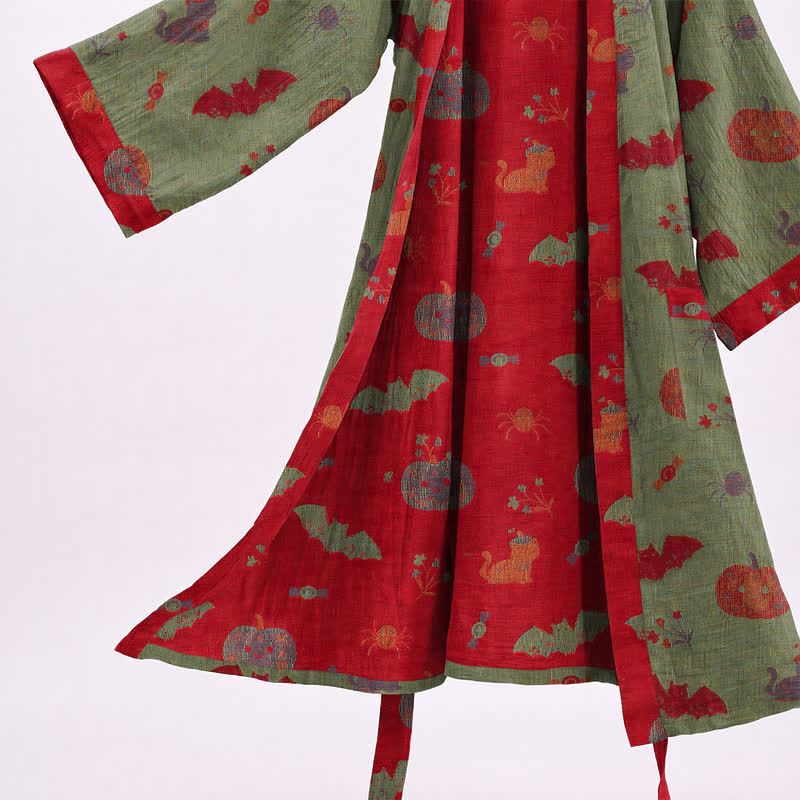 Robe kimono en coton Ownkoti Halloween citrouille chat - image 10