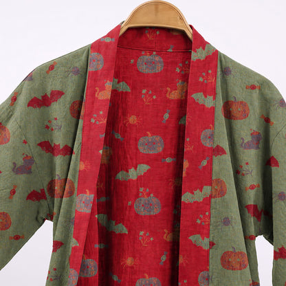 Robe kimono en coton Ownkoti Halloween citrouille chat - image 8
