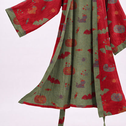 Robe kimono en coton Ownkoti Halloween citrouille chat - image 4