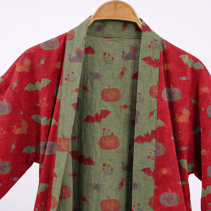 Robe kimono en coton Ownkoti Halloween citrouille chat - image 2