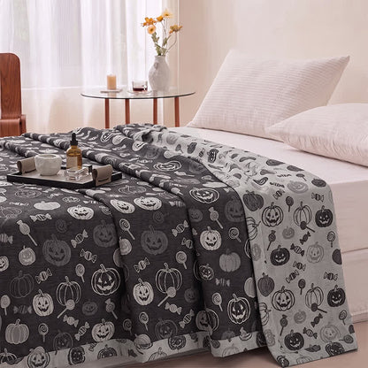 Couverture en coton Ownkoti noire citrouille bonbon d'Halloween - image 3