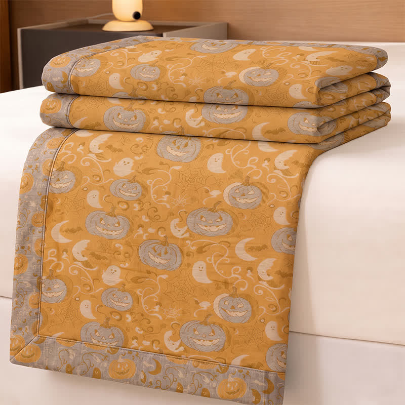 Couverture en coton Ownkoti orange citrouille d'Halloween - image 1