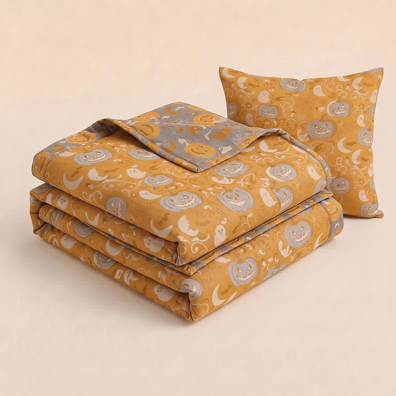 Couverture en coton Ownkoti orange citrouille d'Halloween - image 2