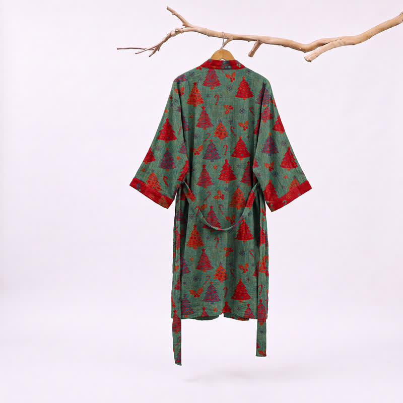 Kimono de Noël Ownkoti en gaze de coton, motif sapin de Noël - image 7