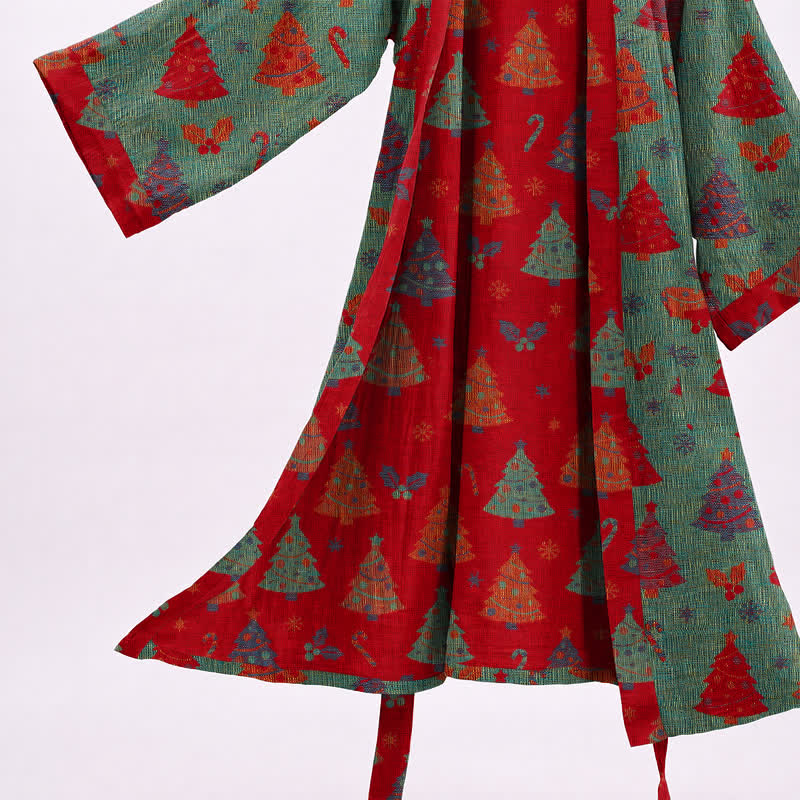 Kimono de Noël Ownkoti en gaze de coton, motif sapin de Noël - image 10