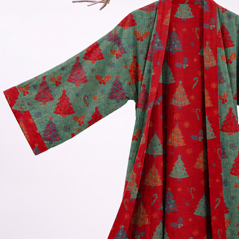 Kimono de Noël Ownkoti en gaze de coton, motif sapin de Noël - image 9