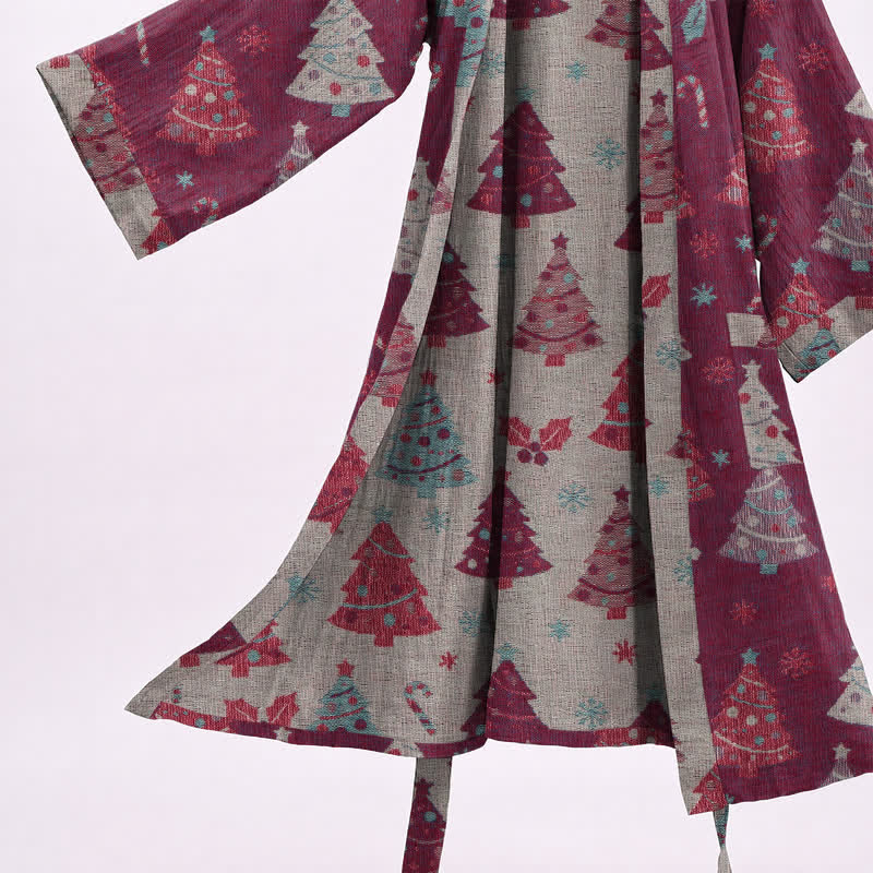 Kimono de Noël Ownkoti en gaze de coton, motif sapin de Noël - image 16