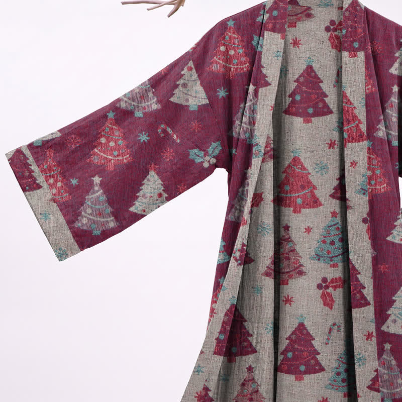 Kimono de Noël Ownkoti en gaze de coton, motif sapin de Noël - image 15