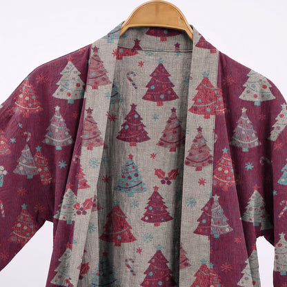 Kimono de Noël Ownkoti en gaze de coton, motif sapin de Noël - image 14