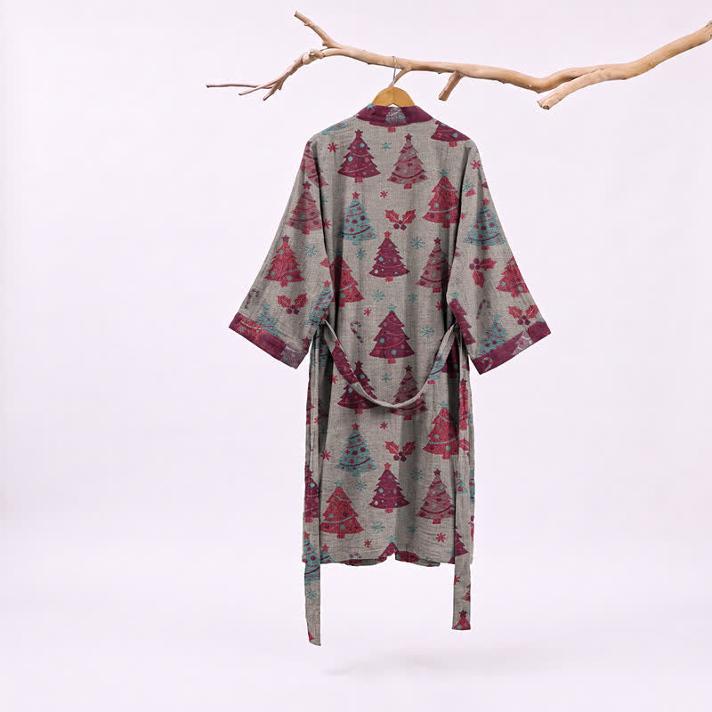 Kimono de Noël Ownkoti en gaze de coton, motif sapin de Noël - image 19