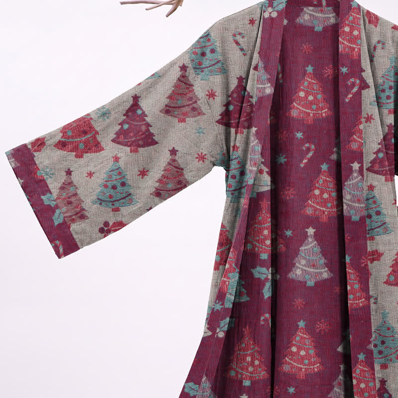 Kimono de Noël Ownkoti en gaze de coton, motif sapin de Noël - image 21