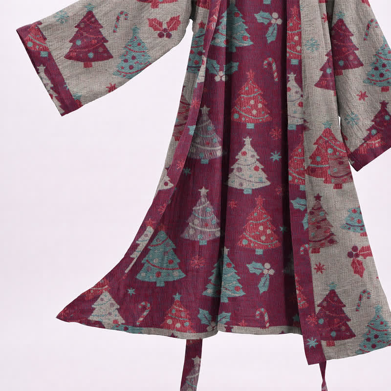 Kimono de Noël Ownkoti en gaze de coton, motif sapin de Noël - image 22