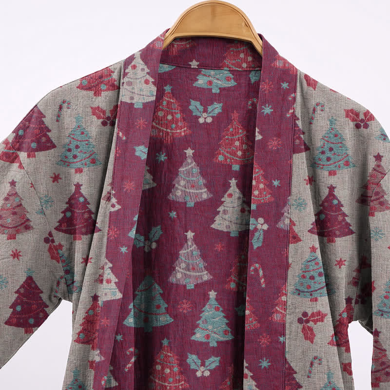 Kimono de Noël Ownkoti en gaze de coton, motif sapin de Noël - image 20