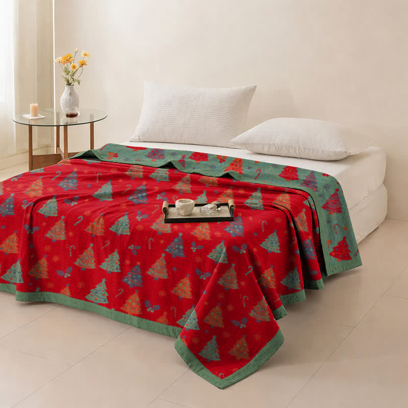 Couverture en gaze de coton Ownkoti Festive Christmas Tree - image 4