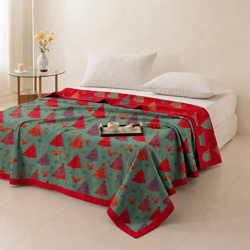 Couverture en gaze de coton Ownkoti Festive Christmas Tree - image 9