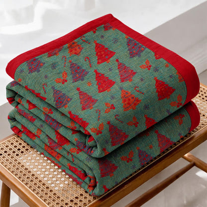Couverture en gaze de coton Ownkoti Festive Christmas Tree - Vert - Couverture - 98" x 94" - image 5