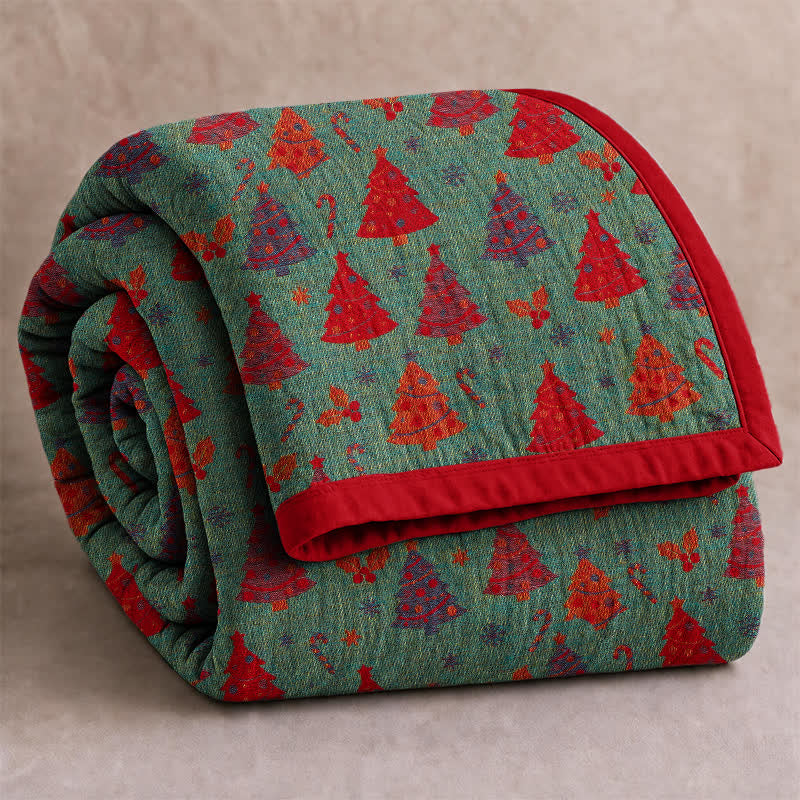 Couverture en gaze de coton Ownkoti Festive Christmas Tree - image 6