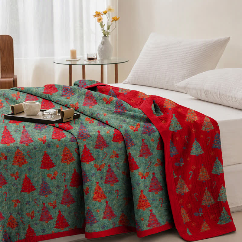 Couverture en gaze de coton Ownkoti Festive Christmas Tree - image 7