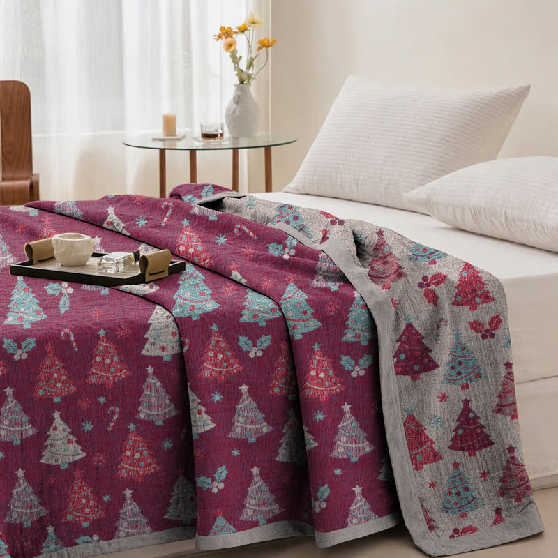 Couverture en gaze de coton Ownkoti Festive Christmas Tree - image 12