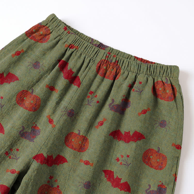 Ensemble de vêtements d'intérieur en coton Ownkoti Halloween citrouille chauve-souris - image 10