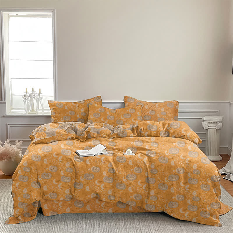 Ensemble de literie en coton Ownkoti Halloween Citrouille Lune - image 5