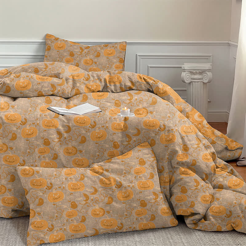 Ensemble de literie en coton Ownkoti Halloween Citrouille Lune - image 11