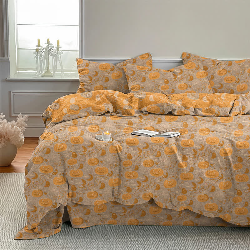 Ensemble de literie en coton Ownkoti Halloween Citrouille Lune - image 10