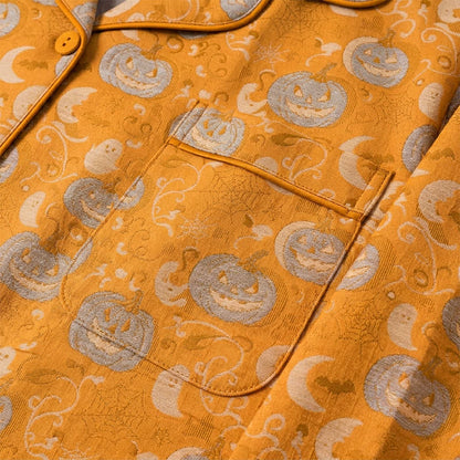 Ensemble de vêtements d'intérieur en coton Ownkoti Orange citrouille d'Halloween - image 4