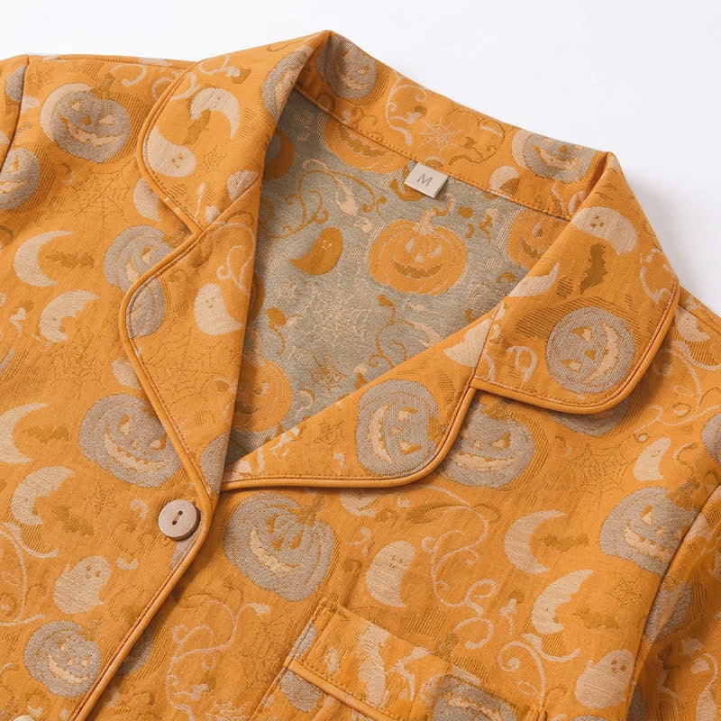 Ensemble de vêtements d'intérieur en coton Ownkoti Orange citrouille d'Halloween - image 3