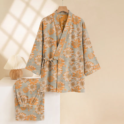 Ensemble kimono pyjama en coton Ownkoti rétro tournesol - image 9