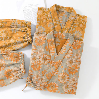 Ensemble kimono pyjama en coton Ownkoti rétro tournesol - image 11