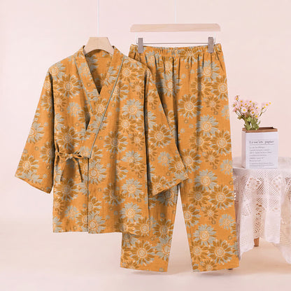 Ensemble kimono pyjama en coton Ownkoti rétro tournesol - image 2