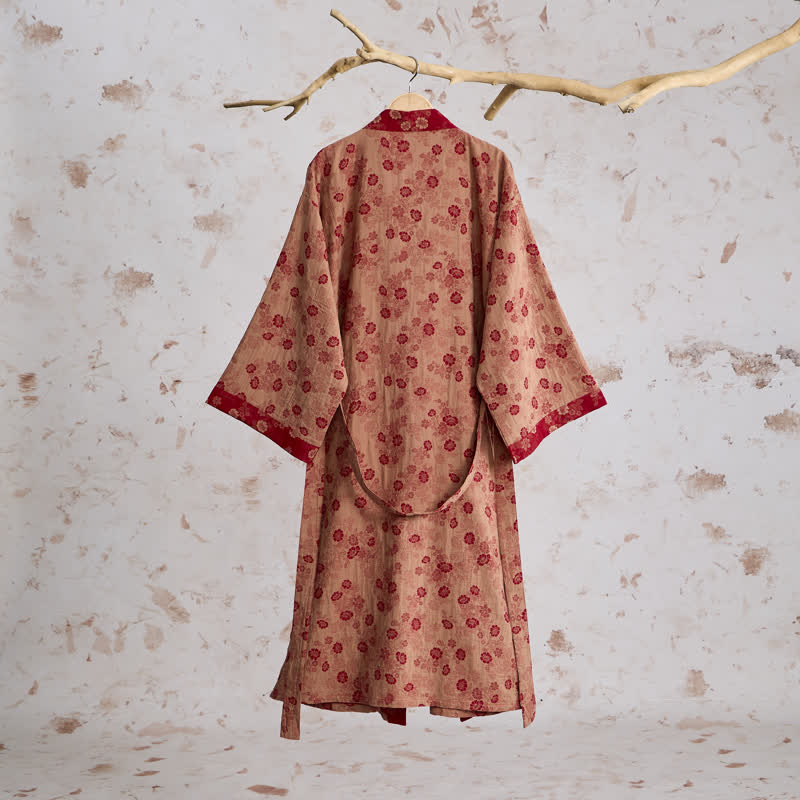 Kimono Ownkoti rétro à fleurs en gaze de coton - image 9