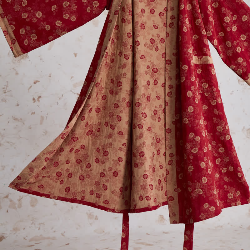 Kimono Ownkoti rétro à fleurs en gaze de coton - image 5