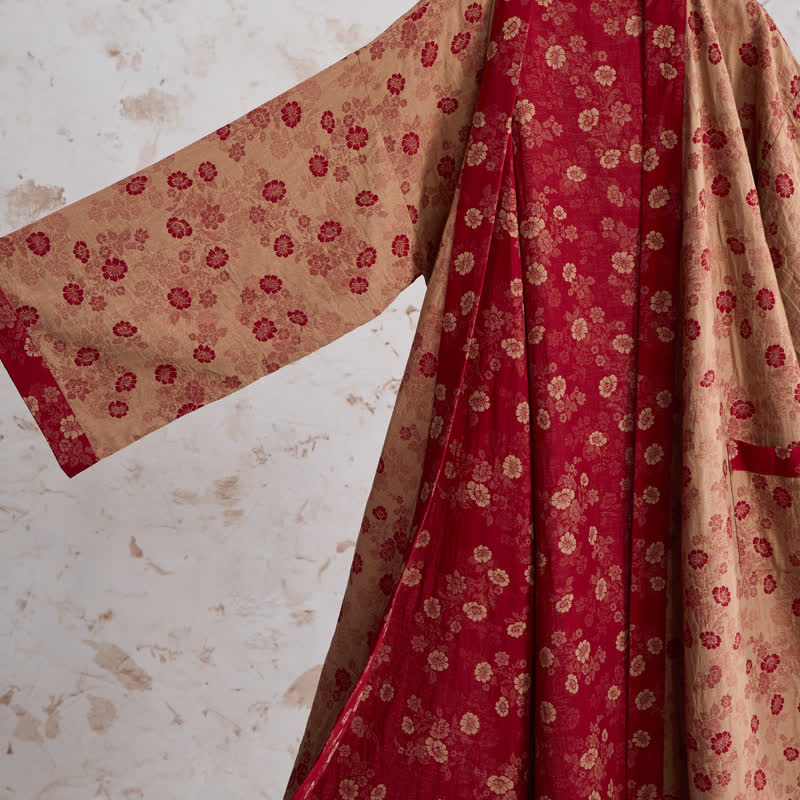 Kimono Ownkoti rétro à fleurs en gaze de coton - image 11