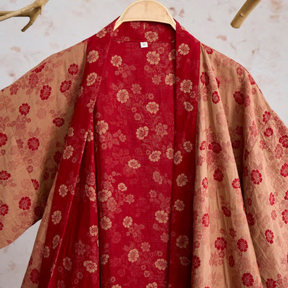 Kimono Ownkoti rétro à fleurs en gaze de coton - image 10