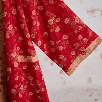 Kimono Ownkoti rétro à fleurs en gaze de coton - image 4
