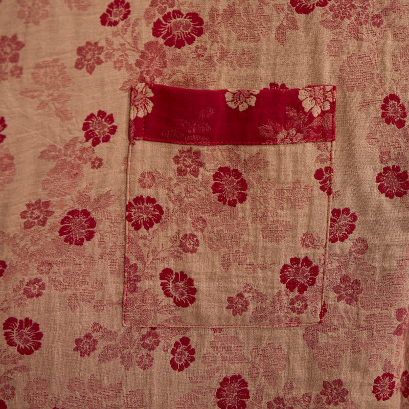 Kimono Ownkoti rétro à fleurs en gaze de coton - image 14