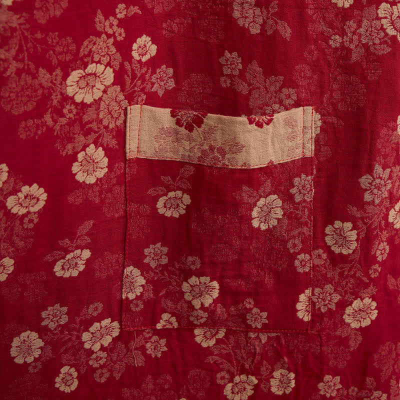 Kimono Ownkoti rétro à fleurs en gaze de coton - image 6