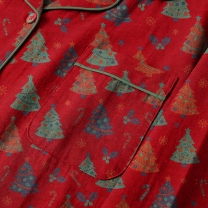 Ensemble de vêtements d'intérieur en gaze de coton à motif sapin de Noël Ownkoti - image 5