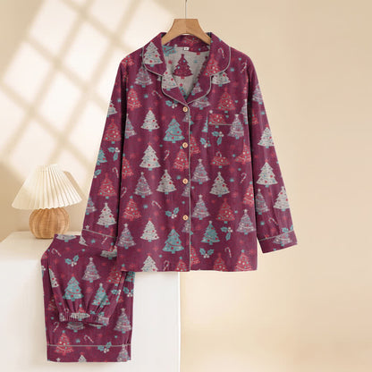 Ensemble de vêtements d'intérieur en gaze de coton à motif sapin de Noël Ownkoti - image 13