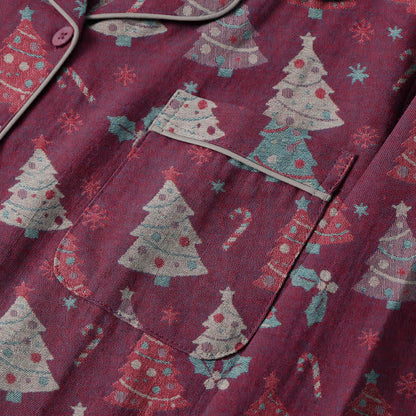 Ensemble de vêtements d'intérieur en gaze de coton à motif sapin de Noël Ownkoti - image 17