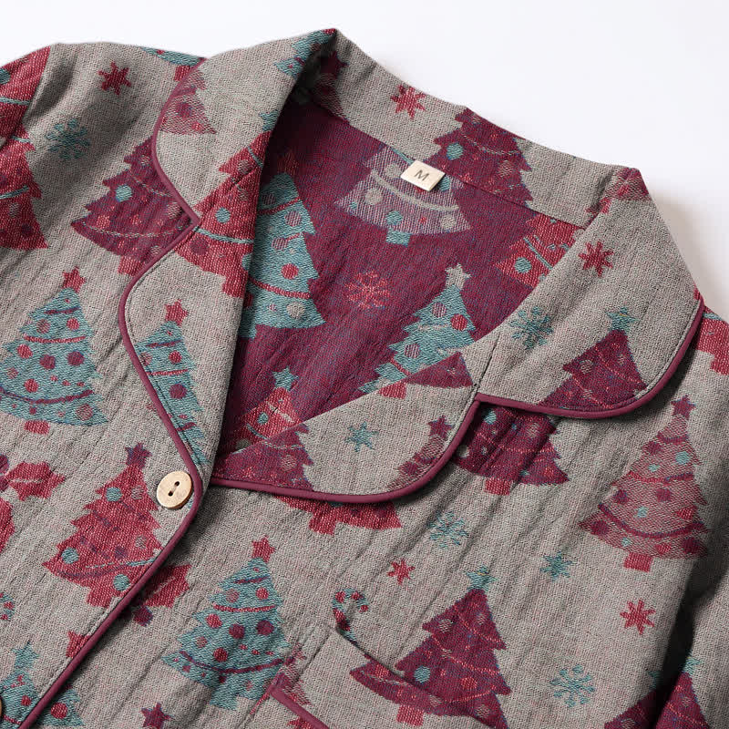 Ensemble de vêtements d'intérieur en gaze de coton à motif sapin de Noël Ownkoti - image 21