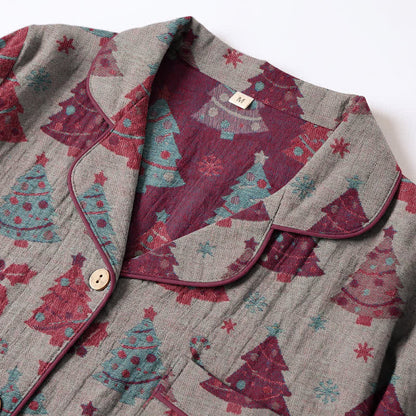 Ensemble de vêtements d'intérieur en gaze de coton à motif sapin de Noël Ownkoti - image 21